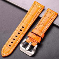 7 spalvų tikros odos laikrodžio dirželiai Panerai laikrodžiui 20mm 22mm 24mm Stori dirželio aksesuarai 22mm orange