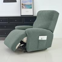 Thicken Recliner Sofa Cover 1 Seater Stretch Relax Armchair Cover Stretch Lazy Elastic Jacquard Couch Chair Cover For Home Room 1 Seater (4pcs) black