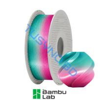 3D plastikas Bambu Lab PLA šilkas rožinė–turkio (South Beach) (13906)1.75mm/1kg