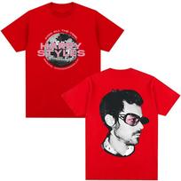 Harry Styles 2026 Koncerto Dvipusiai Marškinėliai Vyrams Ir Moterims Vasariniai Medvilniniai Drabužiai Vintage Mada Trumpomis Rankovėmis T-shirt Streetwear 2XL red