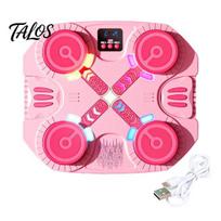 Music Boxing Machine with Scoring for Kids Bluetooth-compatible Intelligent Target Racing Smart Reaction Training Sessions Light Thickened Wall rožinė