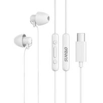 Originalios Lenovo Y129 ASMR laidinės ausinės C tipo/3,5 mm HiFi stereo garsas Laidinės miego ausinės Triukšmą slopinančios ausinės telefonui Type-C balta