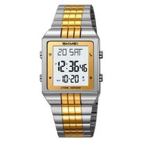 SKMEI 2335 Stainless Steel Strip Wristwatches Reloj Hombre Business Digital Electronic Watch Fashion Men Women Waterproof beige