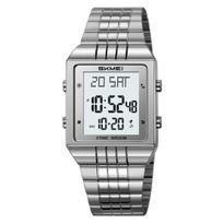 SKMEI 2335 Stainless Steel Strip Wristwatches Reloj Hombre Business Digital Electronic Watch Fashion Men Women Waterproof gray