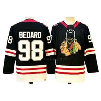 Mens Retro Ice Hockey Jersey Custom Embroidered Number 98 Or 88 Team Practice Uniform Cotton Blend Winter XXL Chest 56cm