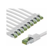 Goobay Kabel krosowy CAT 8.1 z certyfikatem GHMT, S/FTP (PiMF), 2 m, biały, zestaw 10 - Długość kabla 2 m | 4040849697876 | 4040849697876