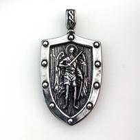 Greek God Of War Angel Wings Shield Titanium Steel Pendant Men'S Vintage Necklace Accessories white