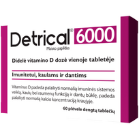 Vitaminas D DETRICAL 6000IU, 60 tablečių
