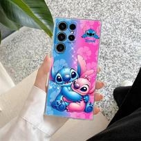 Disney Stitch Ir Angelas Draugai Skaidrus Dėklas Samsung Galaxy S26 S25 Ultra S24 S22 S26 Plus S20 S23 S21 S25 FE 5G Telefonui Galaxy S23+