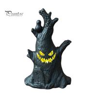 Ghost Face Table Light Halloween Tree Scary Decorations with LED Night Lights, Fall Tiered Tray Decor for Decorative Ornaments Indoor Tabletop Haunted S black