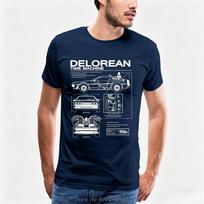 Back To The Future Delorean Schematic TShirt Print TShirt Unisex Motorcycle Cotton T Shirt  Summer Unisexs Womens Hip Hop Tees 3XL black