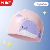 Yuke Silicone Waterproof Kids' Cartoon Swim Cap - Comfortable Ear Protection for Boys & Girls