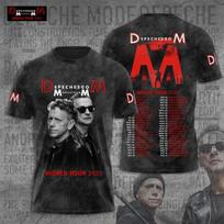 Unisex shirt Cotton Oversize Large Size Depeche Mode Band Memento Mori World Tour 2023 3D All Over Printed T-Shirt S gray
