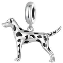 Charms for Pandora Dalmatian Dog Charm Pendant Silver 925 Trusky Charms gray