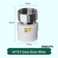 Stainless Steel PPR Water Meter Union, Male Thread Connector, Sizes 20/25/32 to 1.2 inch, 40 to 1.5 inch