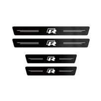 High-quality Carbon Fiber Car Door Sill Protector Sticker For VW Golf Polo GTI Tiguan Touran Jetta Passat CC T5 Scirocco Magotan black