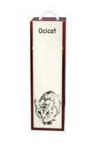 Ocicat - wine box with a cat, alcohol box with graphics, personalized gift box from the Art-Dog brand ruda