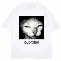 2026 New Design - Fun Ibuprofen Cat Emoticon T-Shirt - Humorous and Fashionable - Cotton Printed Casual T-Shirt 3XL black