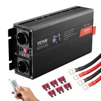 VEVOR grynos sinusoidės keitiklis, 2000 vatų, DC 12V į AC 230V maitinimo keitiklis su 2 AC lizdais, 2 USB prievadais, 1 Type-C prievadu 30.5 x 14.4 x 7.2 cm