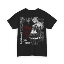 Death Note T-shirt Vintage Gothic Streetwear Harajuku Dark Anime Graphic Unisex Oversized Crew Neck Cotton Short Sleeve Tee Tops M gray