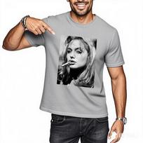 Tshirts for Unisex Graphic Short Sleeve Shirt Blonde Women Smoking Cigarette Daily Wear Casual Tee Cool Casual Summer Tshirt 4XL gray