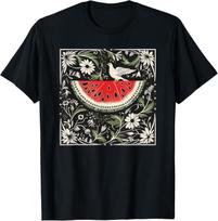 Free Palestine Fruits Watermelon Map T-Shirt 120 gray