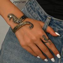 Punk Snake Bendable Choker Adjustable Y-Shaped Metal Snake Wrap Necklace Personality Jewelry Accessory brown