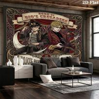 Jojo'S Bizarre Adventure Wall Tapestry Aesthetic Wall Hanging Printed Fabric Blanket Decorative Tapestries For Bedroom Living Room Home Decor 100cm x 150cm