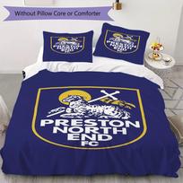 Preston North End Fc Pattern Bedding uilt Set uilt Cover Pillowcase Home Decoration Birthday Gift (1*duvet cover + 2*pillowcase without core) 135x200cm white