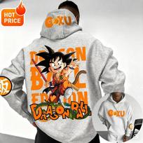Son Goku Dragon Ball Rudens Harajuku Vyriškas Hoodie Gatvės stilius Moteriškas Vintage Žieminis Per dydį su gobtuvu Megztinis ilgomis rankovėmis Unisex 4XL gray