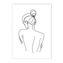 Abstraktus Moterų Linijų Piešinys Nuogo Kūno Plakatai Skandinaviškas Kūnas Minimalistinis Spaudinys Sienų Menas Drobės Tapyba Svetainės Dekorui 40X50cm No Frame white