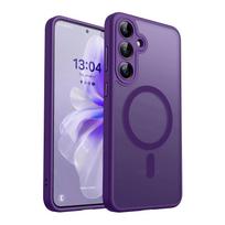 Prabangus matinis permatomas magnetinis belaidžio įkrovimo dėklas, skirtas Samsung Galaxy A16 A36 A26 A06 A55 A35 A25 A15 A05 5G Magsafe dangtelis Galaxy A06 5G tamsiai violetine spalva