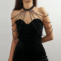 Nuotakos kutų imituotų perlų peties grandinėlės vėrinys Elegantiška čiongsamo suknelės skara Vestuviniai papuošalų aksesuarai Dovana moterims as the picture brown