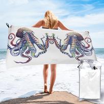 Octopus Beach Towel Soft Microfiber Quick Dry Absorbent Quick Towels For Pool W40*H60(CM) gray