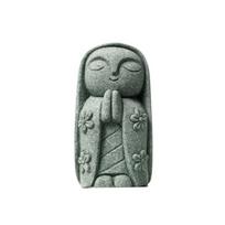 Durable Miniature Buddha Statue Exquisite Cute Little Monks Figurine Handmade Zen Garden Ornament Outdoor gray