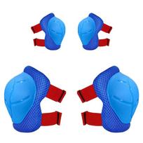 Kids Teenager Rollerblading Skaterd Cycling Skating Scooter Protective Gear Adjustable Wrist Guard Knee Pads Elbow Pads Set M :(5-12year.20~50Kg) blue
