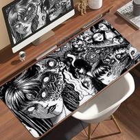 Black And White Mouse Pad XXL HD Anime Girls Desk Pad Extended Gaming PC Keyboard Mats Large Gamer Collage Horror Anime Mousepad 30cmx60cm white