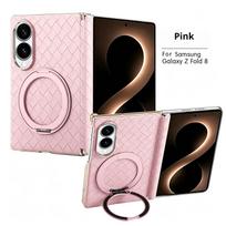 For Samsung Galaxy Z Fold 8 Wide 5G Case Luxury Ultra-thin Bracket Magnetic Wireless Charging Shockproof Back Cover Accessories no front cover&Galaxy Z Fold 8 Wide rožinė