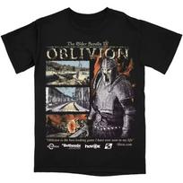 The Elder Scrolls IV Oblivion Officially Inspired Graphic T-Shirt Black Gaming Tee Knight Flames Design Men Women All-Season 120 gray