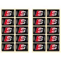 10pcs 3D Epoxy Drop Glue Car Emblem Stickers Badge Decoration Decals For  Audi RS Sline A3 A4 B8 8P A5 A1 A6 Q3 Q5 Q7 Accessories