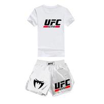 UFC Venom Boxing Short Sleeve T-Shirt MMA Training Rash Guard Quick Dry BJJ Fightwear XXXL Suggested Height 175 white