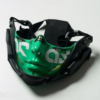 5 spalvų Cyberpunk pusės veido kaukė Mecha stiliaus Helovino Cosplay kaukė Reguliuojamas dirželis Kvėpuojanti komforto vakarėlio kostiumo veido uždangalas