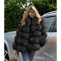 Imitation fur autumn and winter new coat women's imitation fox hair splicing fashion stand-up collar short fur coat 4XL juoda