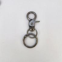 Zinc Alloy Electroplated Lobster Clasp Spring Buckle Key Ring for DIY Keychains, Dolls, Jewelry, and Bag Accessories. gray