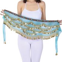 Belly Dance Belt Skirts Wrap, Belly Dance Hip Scarf Bellydance Coin Cloth beige