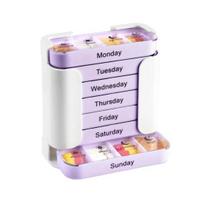 Weekly Pill Organizer Morning Noon Evening Night 4 Times A Day Pill Storage Box Large Capacity 7-Days Medication Dispenser Container white