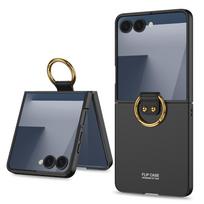 Suitable for Samsung Z Flip7 Mobile Phone Case Ultra Thin Ultra Thin Ring Buckle Bracket Folding Screen Anti Fall Protection Case SM-Flip7 gray