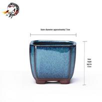 Korean Style Glazed Ceramic Bonsai Pot - Mini Breathable Yixing Zisha for Succulents kaip parodyta spalva