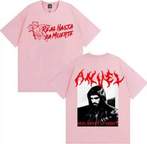 Anuel AA Real Hasta La Muerte Tour Merch Tee Shirt Men Women Harajuku Gothic Hip Hop T-shirt Casual Cotton Short Sleeve T Shirts S raudona