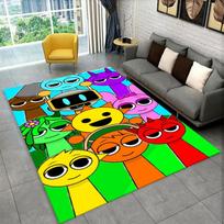 Muzikinis Sprunki Incredibox žaidimas Neslystantis kilimėlis svetainei, miegamajam, žaidimų kambariui, minkštas kilimėlis grindims Namų dekoras Kilimas Vaikų kambarys 40x60cm black